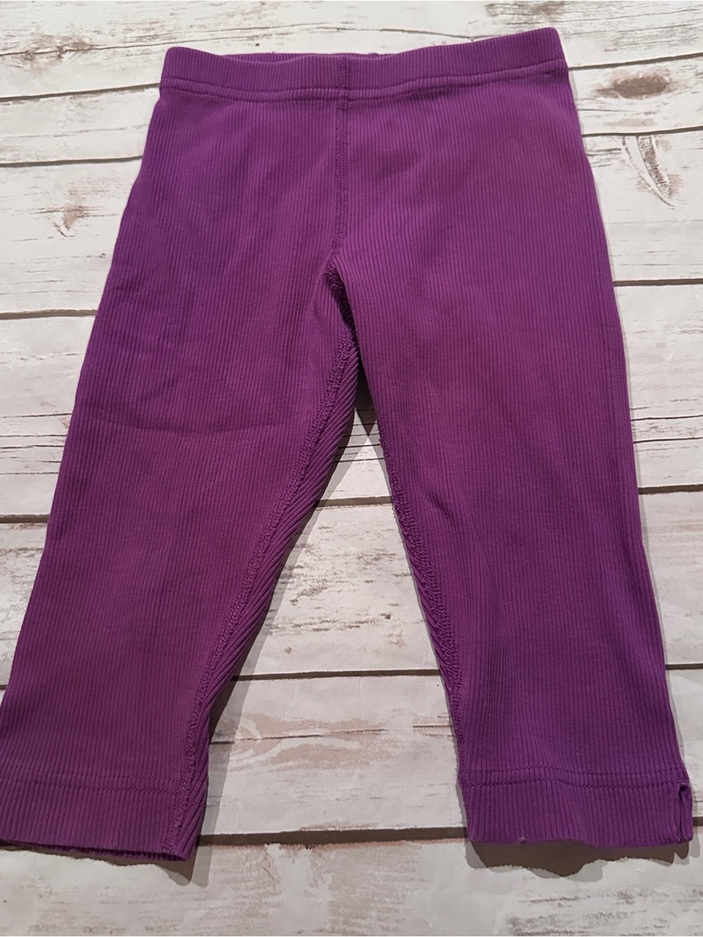 Hanna Andersson purple ribbed cotton leggings vguc size 110